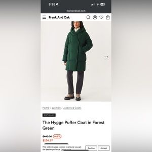 Frank & Oak Hygge puffer coat